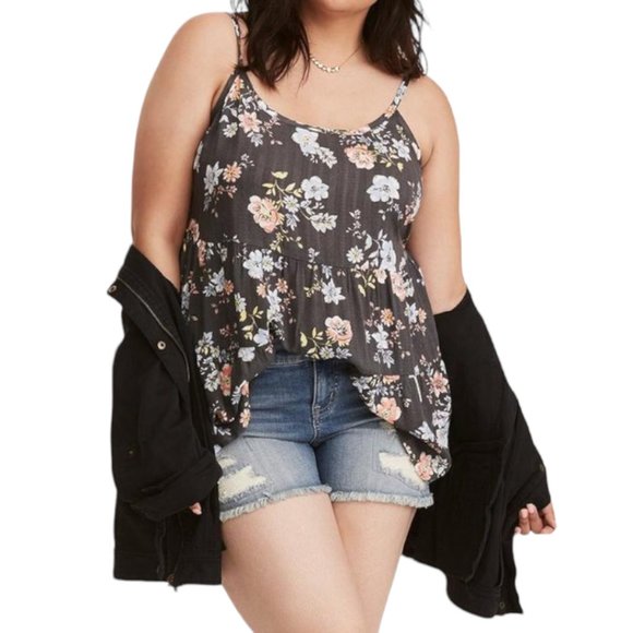 TORRID Floral Print Crossback Tiered Cami - Picture 3 of 10